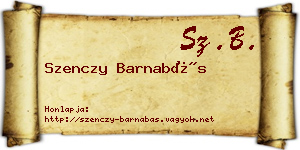 Szenczy Barnabás névjegykártya