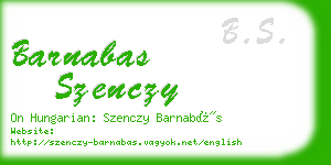 barnabas szenczy business card